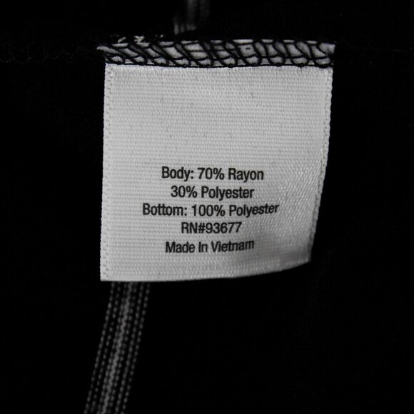 ANA $26 Sz XL Black White Stripe Chiffon Peplum Rayon Poly Knit Top - Picture 4 of 7